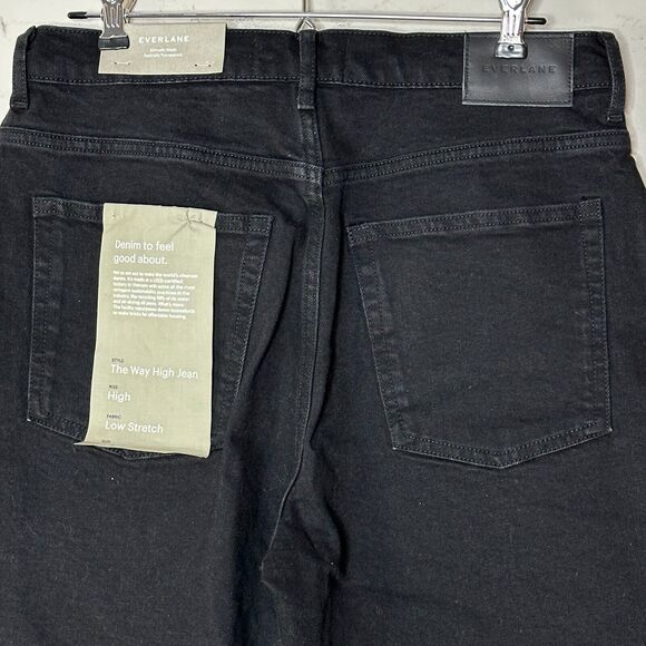 Everlane The Way High Jean Coal Black High Rise Low Stretch Women's 30Long NWT - Picture 7 of 11